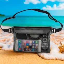 Kit 2 Bolsa De Praia Pochete Impermeavel Prova D'água Piscina Mar Porta Celular festa guarda objetos