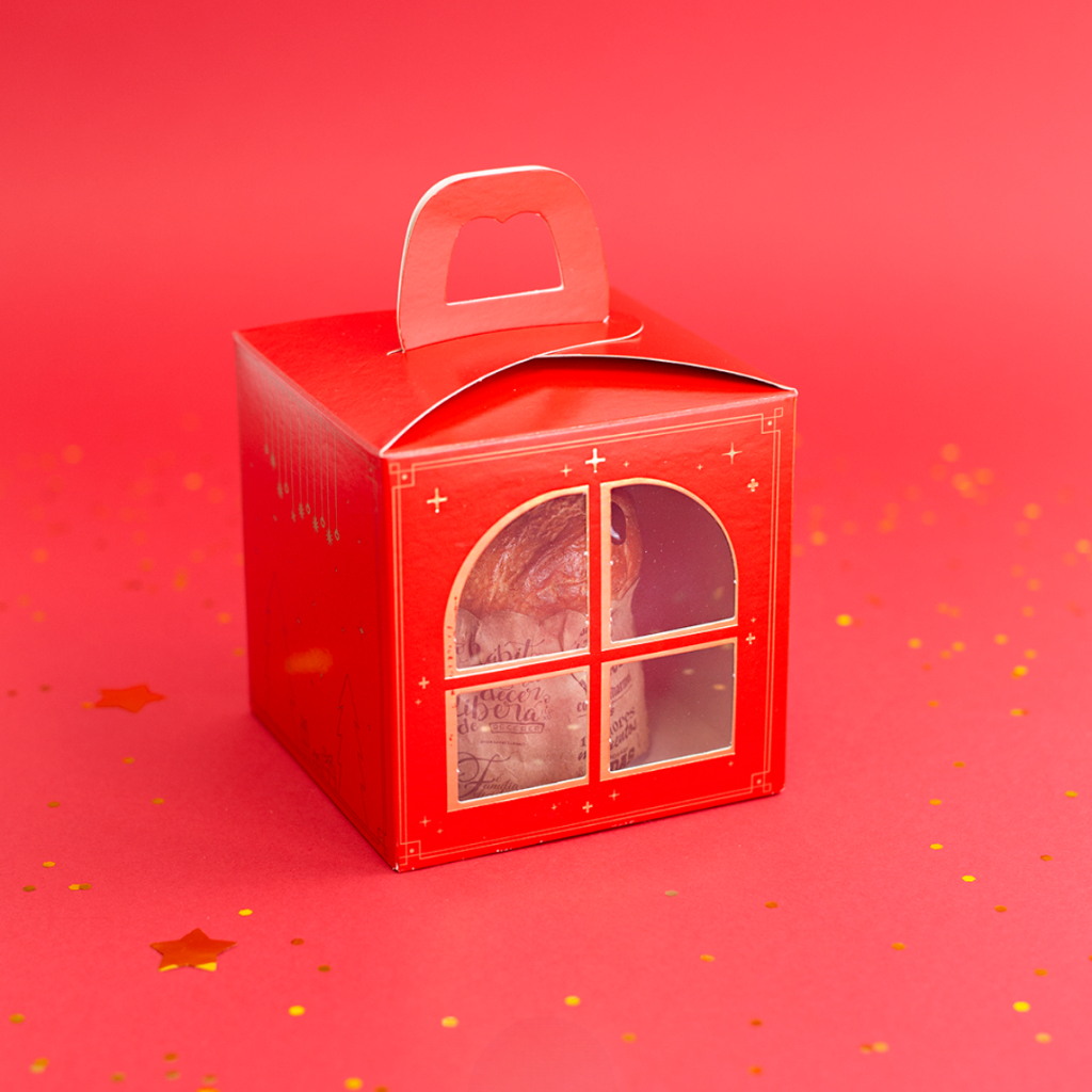 10 Caixas para Mini Panetone Visor Janela c/ Alça Natal Luz Encomendas Presentes e Bolos C5672 Ideia