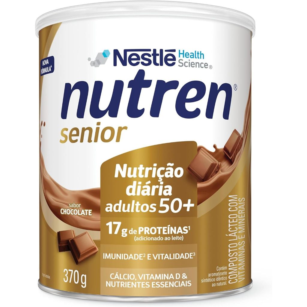 Nutren Senior Pó Chocolate 370G Suplemento Alimentar Nestlé em Oferta na Shopee