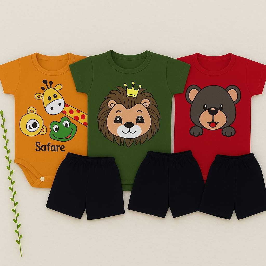 Body Bebê com Shorts Safari – Roupinha Infantil Estampa de Animais Menino Menina em Oferta na Shopee