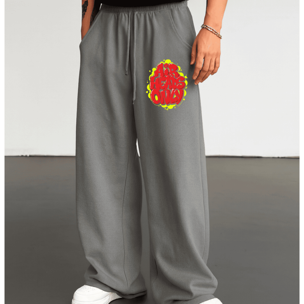 Calça Larga de Moletom Wide Leg Unissex Premium Estilosa Streetwear Hip Hop Air Heats Only
