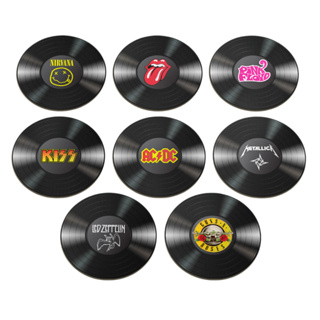 Kit 8 Porta Copos Disco de Vinil Bandas de Rock Descanso de Copo Cozinha Presente Criativo Vintage em Oferta na Shopee