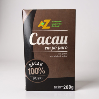 Cacau em Pó 100% Puro Sem Açúcar 200g – AZ Alimentos | Sem Glúten e Sem Lactose em Oferta na Shopee