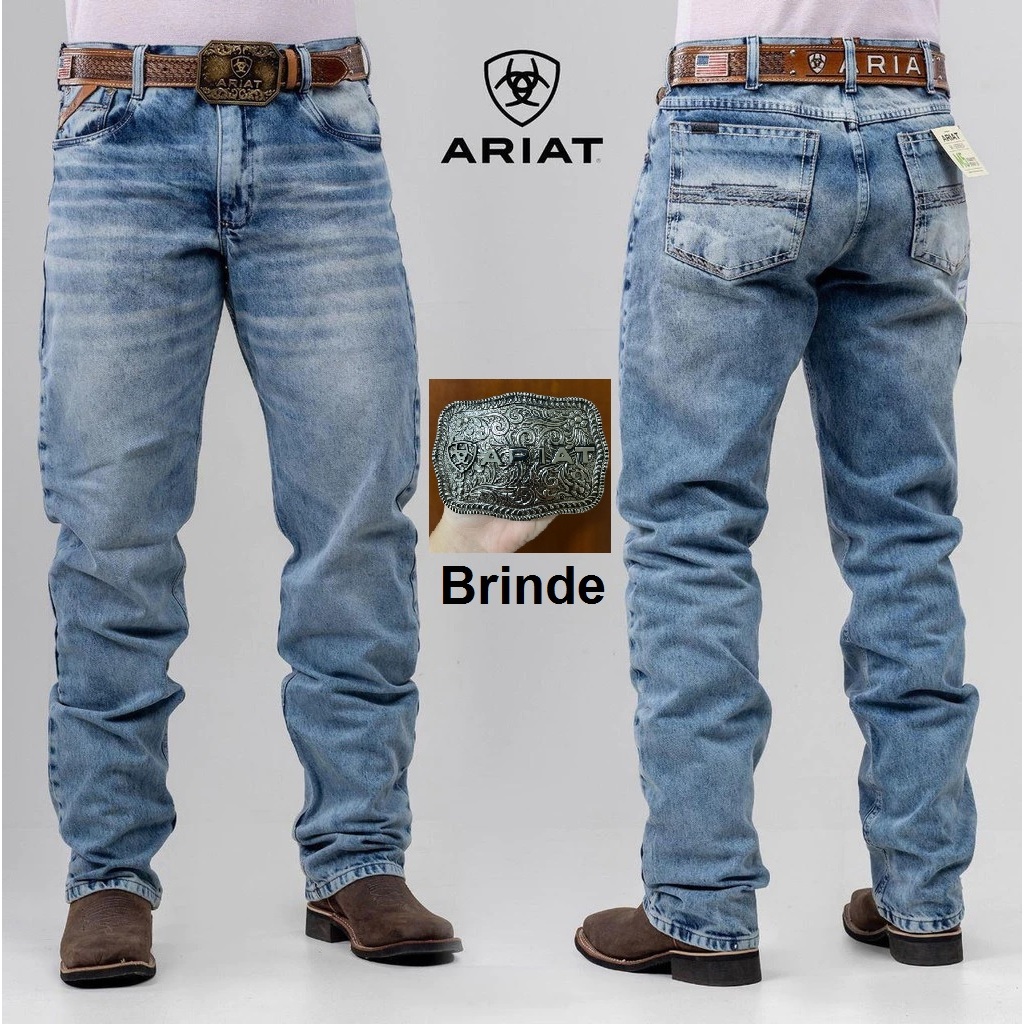 Calça Masculina Jeans Fivela Country Rodeio Peao
