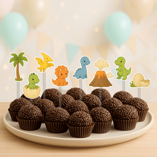 Kit Topper Para Docinhos Dino Baby - Decoração De Doces Festa Aniversário Infantil Menino em Oferta na Shopee
