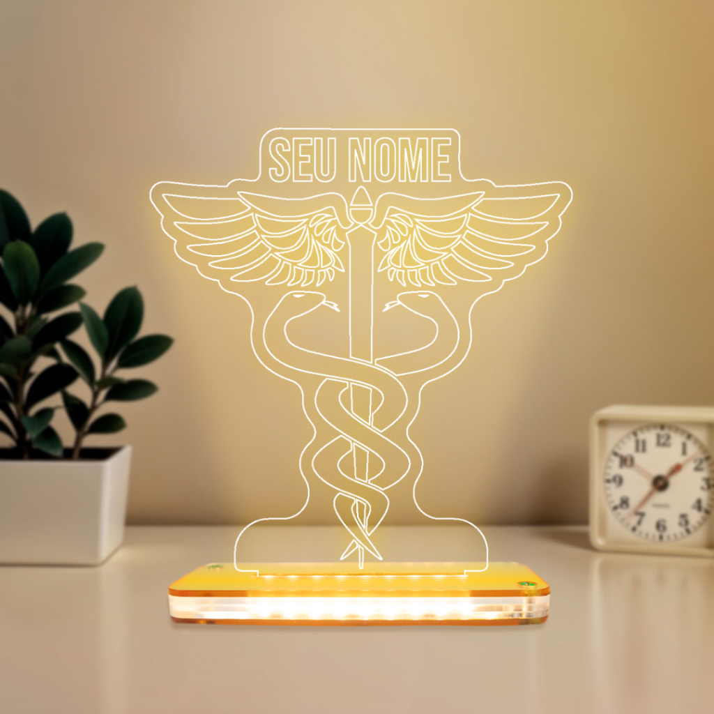 Luminária LED 3D de Mesa/Luz Noturna Presente Criativo/Decoração-Medicina, Personalizável de Medicina