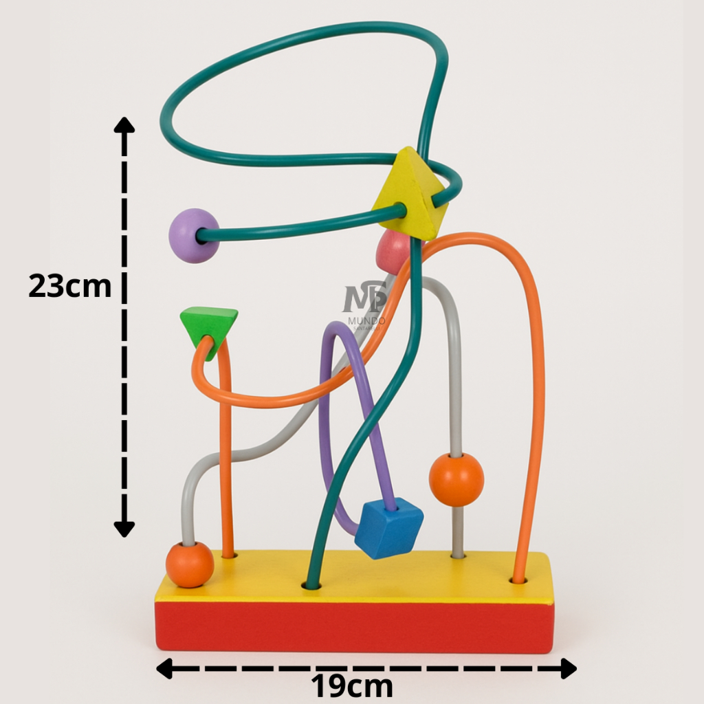 Brinquedo Educativo Madeira Aramado Montanha Russa Infantil Montessori Cor Formas Pedagógico Autismo