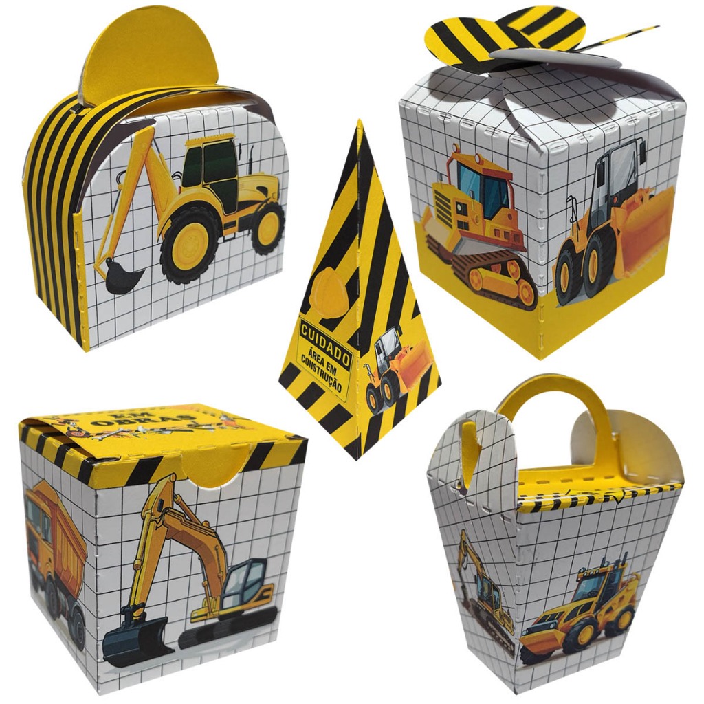 Caixinhas Tema Construção  Trator - Sem Personalização em Oferta na Shopee