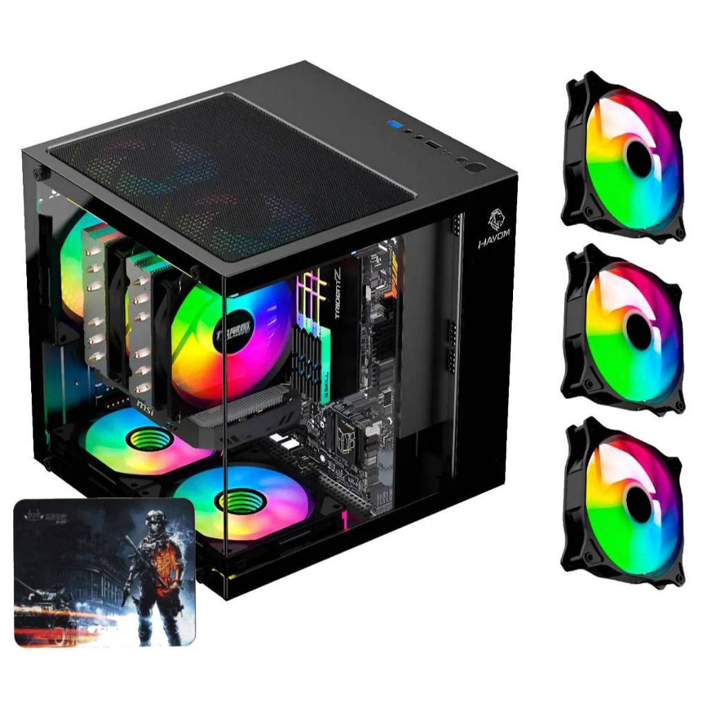 Gabinete Gamer Com Fans RBG LED Estáticas inclusas Vidro Temperado em Oferta na Shopee