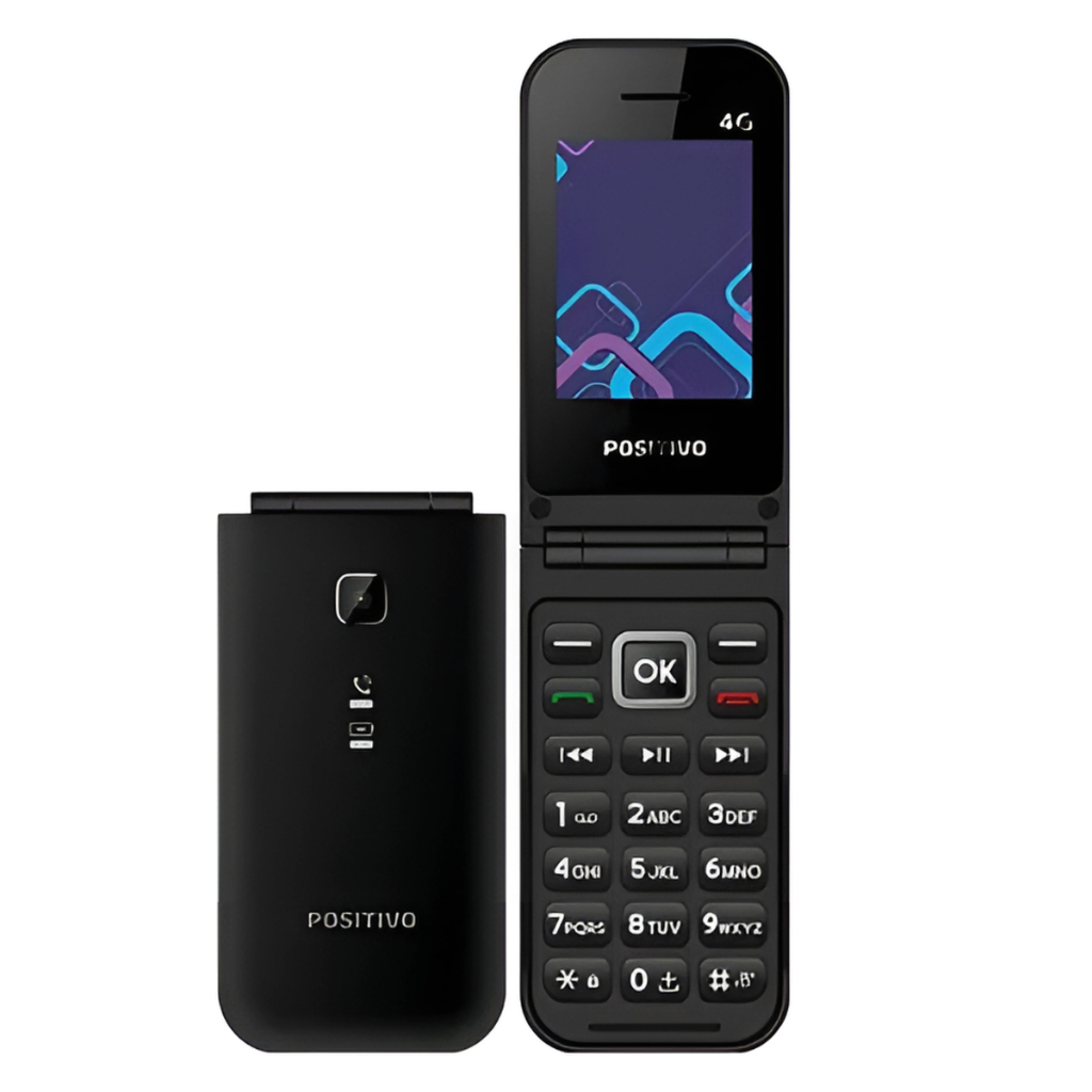 Positivo P51 4G Celular Simples Dual Chip Bateria Longa Teclas Grandes para Idosos