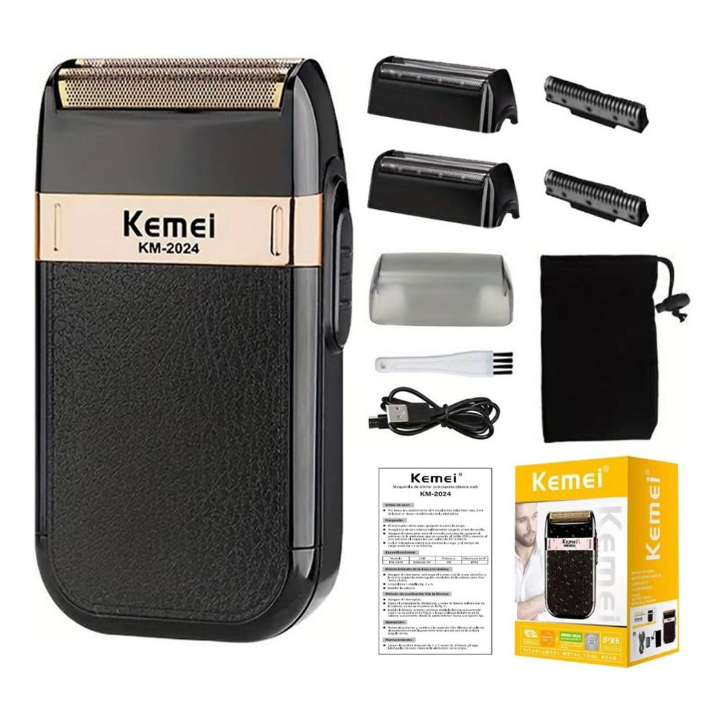 Maquina de barbear Barbeador elétrico sem fio recarregável Kemei Classic Shaver Km 2024 - Bivolt em Oferta na Shopee