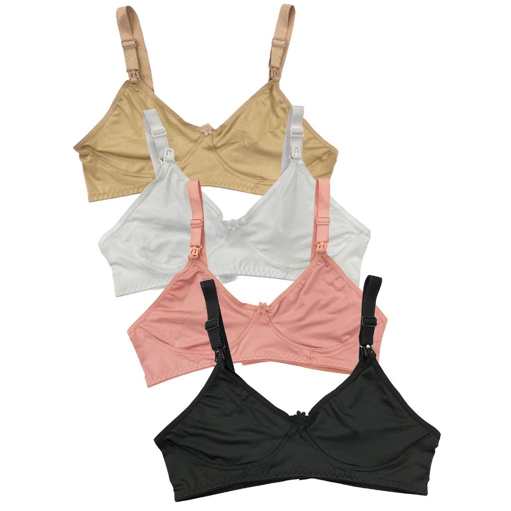 Kit 4 Sutiãs para Amamentar Gestante Lactante Reforçado Microfibra Confortável em Oferta na Shopee