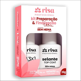 KIt Base Coat 3x1 18g e Selante Top Coat 18g  Ultra SEM HEMA Risa em Oferta na Shopee
