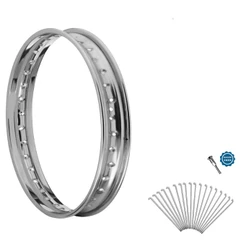 Aro Roda Calha Jante Folha Dianteira + Raios Inox Biz 100 / 110 / 125 Pop 100 Pop 110