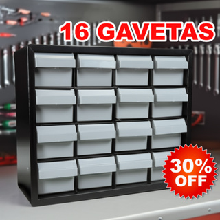 Organizador Gaveteiro Plástico 16 Gavetas 7000 Para Itens Pequenos, Ferramentas, Pesca, Costura em Oferta na Shopee