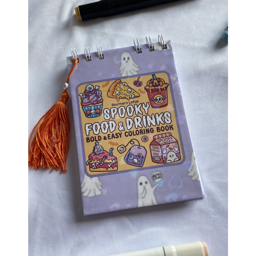 Mini livro de colorir Halloween / spooky - tamanho A6 -  bold and easy - capa dura