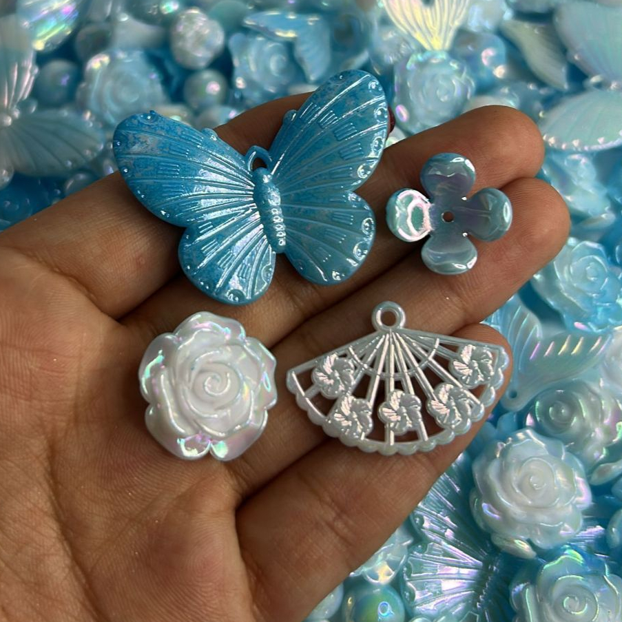 Miçanga Mix Azul Mesclada Sortida P/Colar Pulseira em Oferta na Shopee