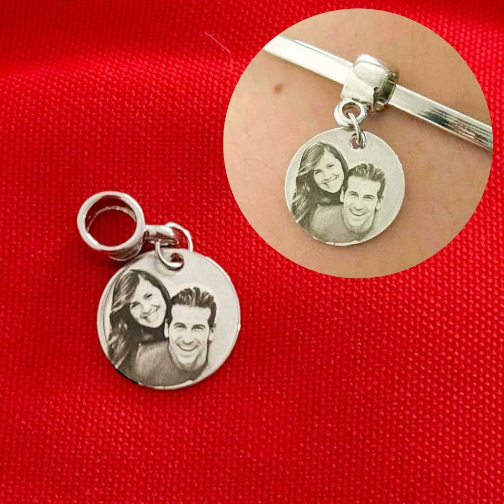 Berloque Medalha com Foto Personalizado 15mm Banhado Prata 925 p/ Braceletes e Pulseiras Presente Mimo Dia em Oferta na Shopee