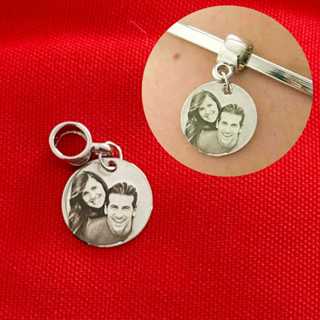 Berloque Medalha com Foto Personalizado 15mm Banhado Prata 925 p/ Braceletes e Pulseiras Presente Mimo Dia em Oferta na Shopee
