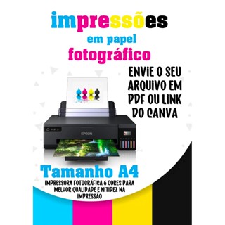 Impressão Colorida em Papel Fotográfico e Adesivo Glossy  Tamanho A4 em Oferta na Shopee