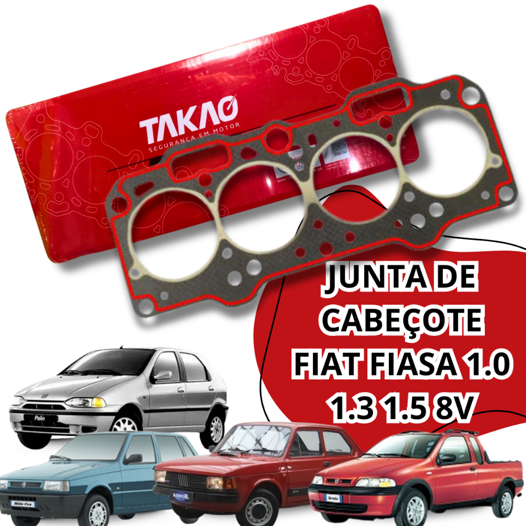 Junta Cabeçote de Fibra Amianto Fiat Fiasa 1.0/1.5 8v Siena Strada Takao