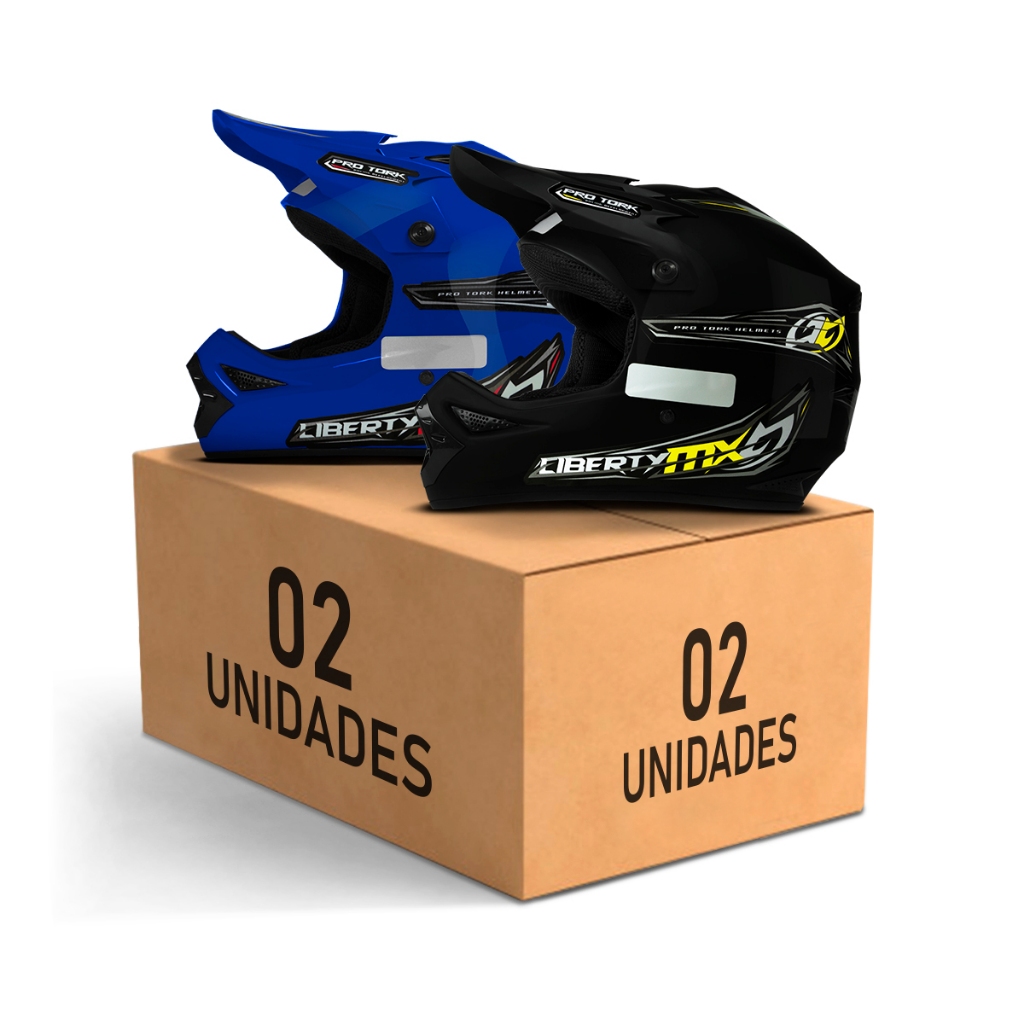 Kit 2 Capacete De Trilha Fechado Mx Pro Motocross Pro Tork Moto Várias Cores em Oferta na Shopee
