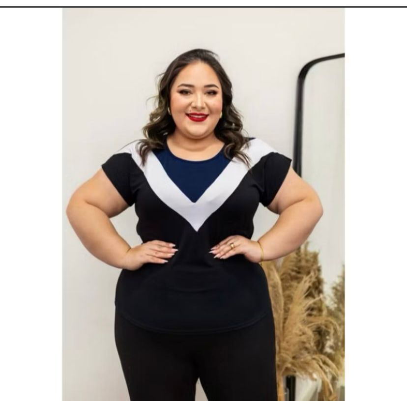 Blusinhas V  em viscolicra plus size