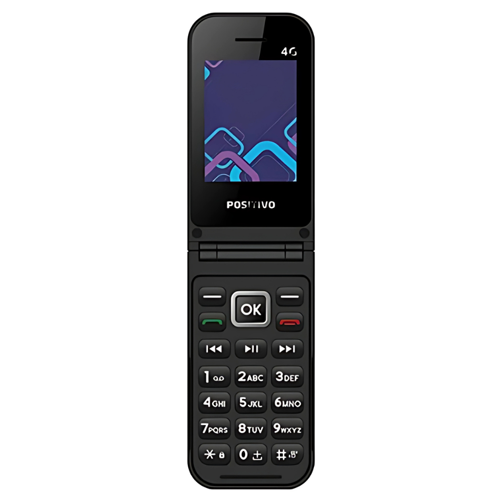Positivo P51 4G Celular Prático Dual Chip Tela Grande Bateria Durável para Idosos
