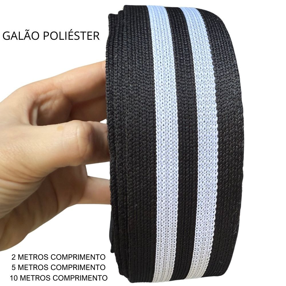 Galão Listrado Poliéster Uniforme Escolar Esportivo Agasalho Artesanato Moda  3 a 4 cm Fita Faixa