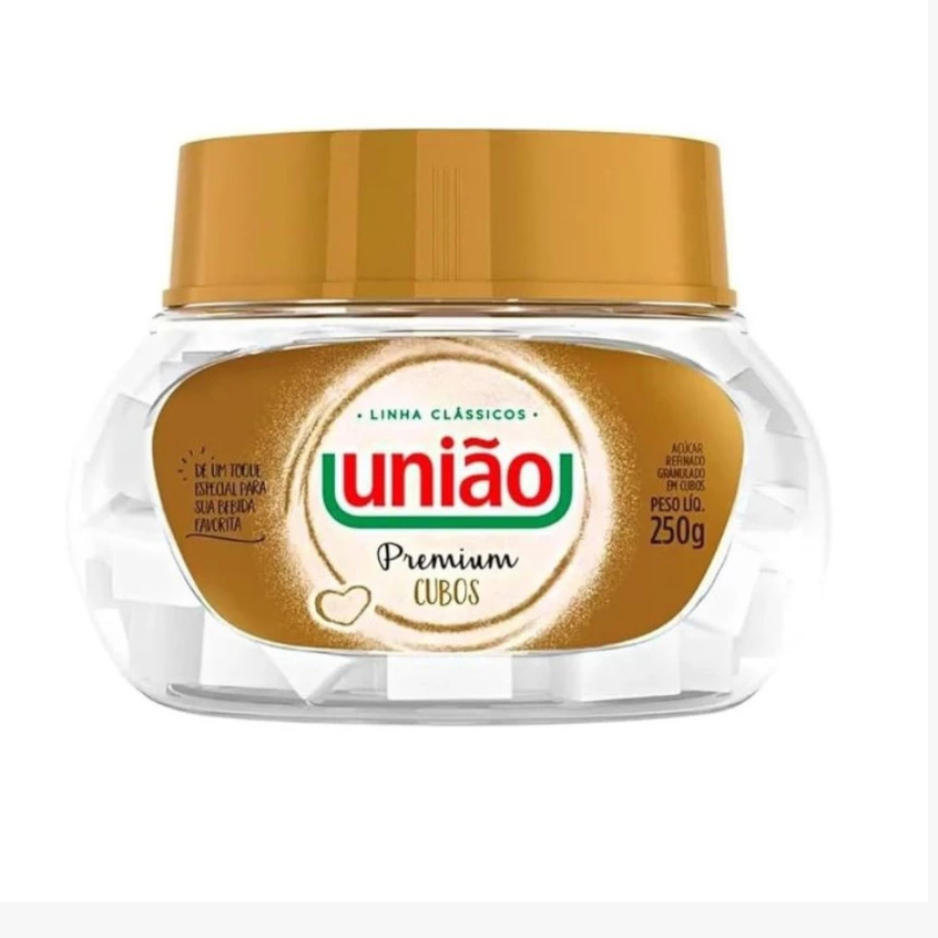 Açúcar União Refinado Granulado em Cubos Premium Pote 250g em Oferta na Shopee