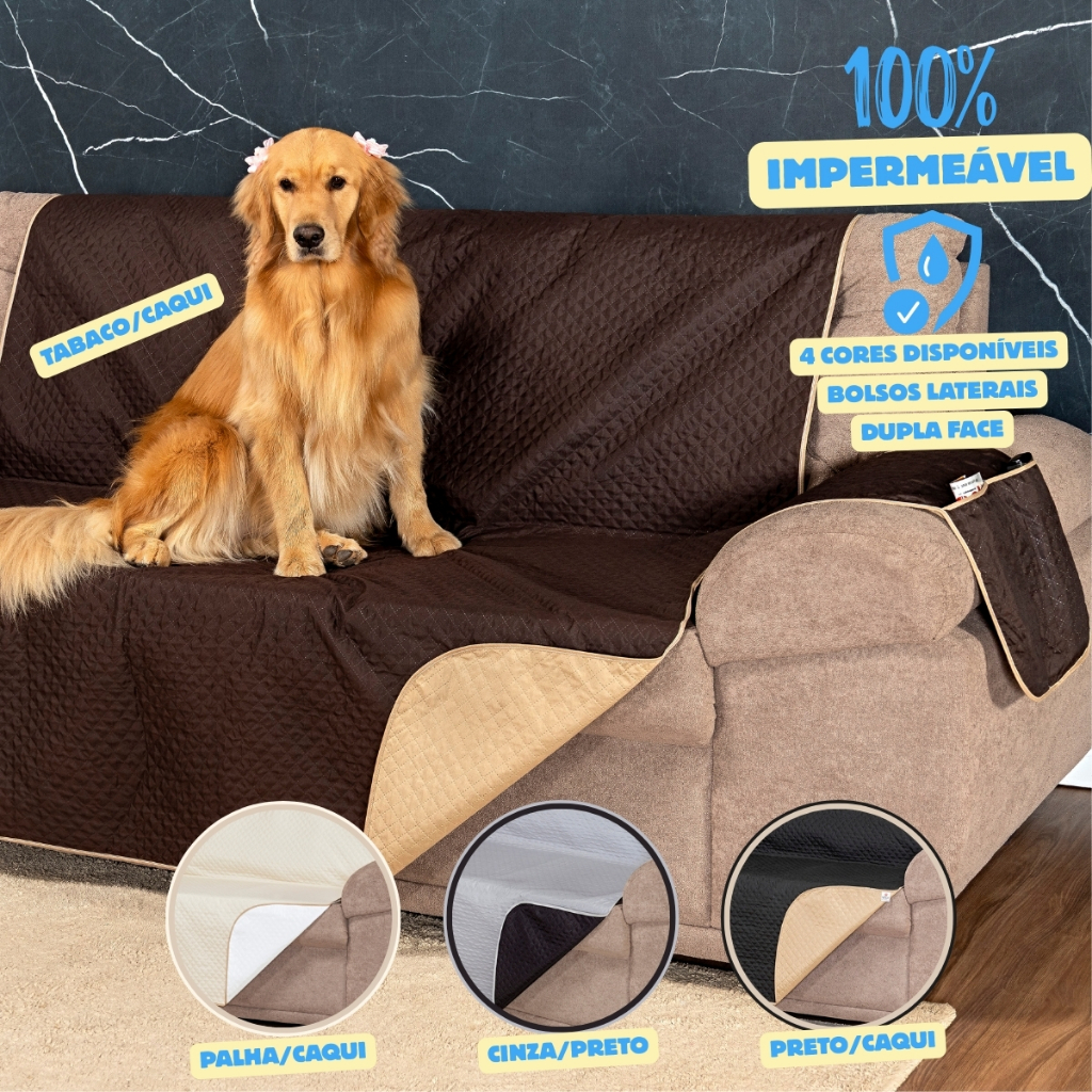 Capa Protetor Para Sofá 3 Lugares Impermeável Dupla Face Padrão em Oferta na Shopee