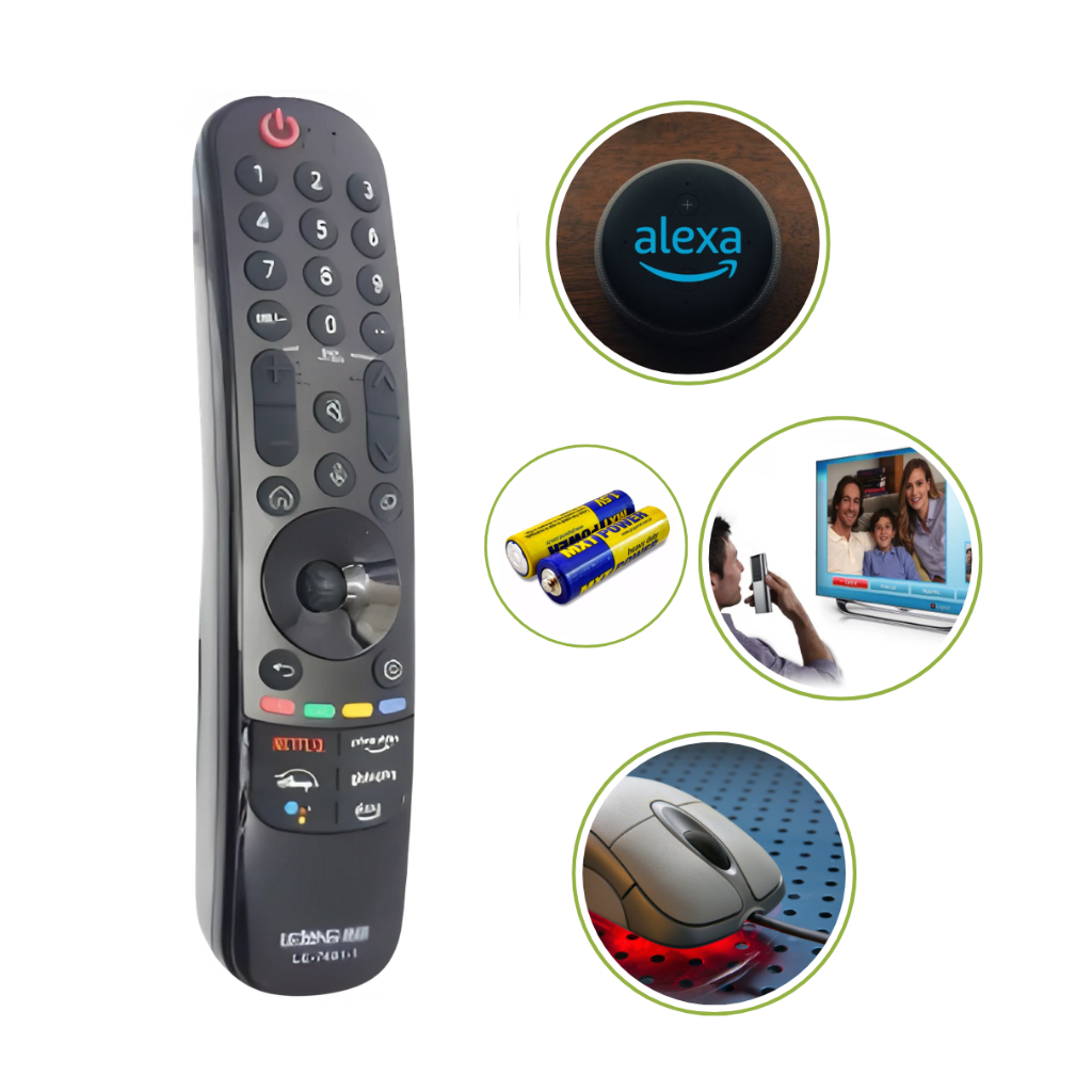 Controle Smart Magic Mr22gn Tv LG Comando de Voz Mouse Alexa Disney Netflix Pilha