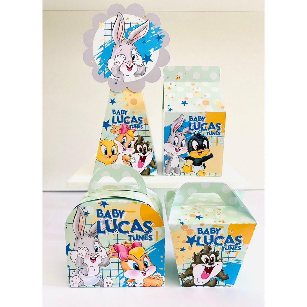 Kit Caixinhas Personalizadas - Tema Looney Tunes - lembrancinha de aniversário
