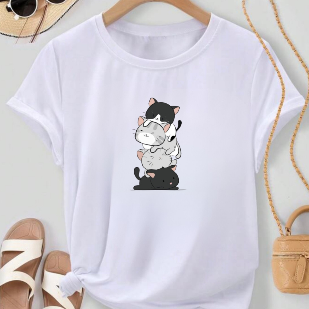 Camiseta Blusinha T Shirt Babylook Moda Feminina,Gatinhos,Best Friends, Hello