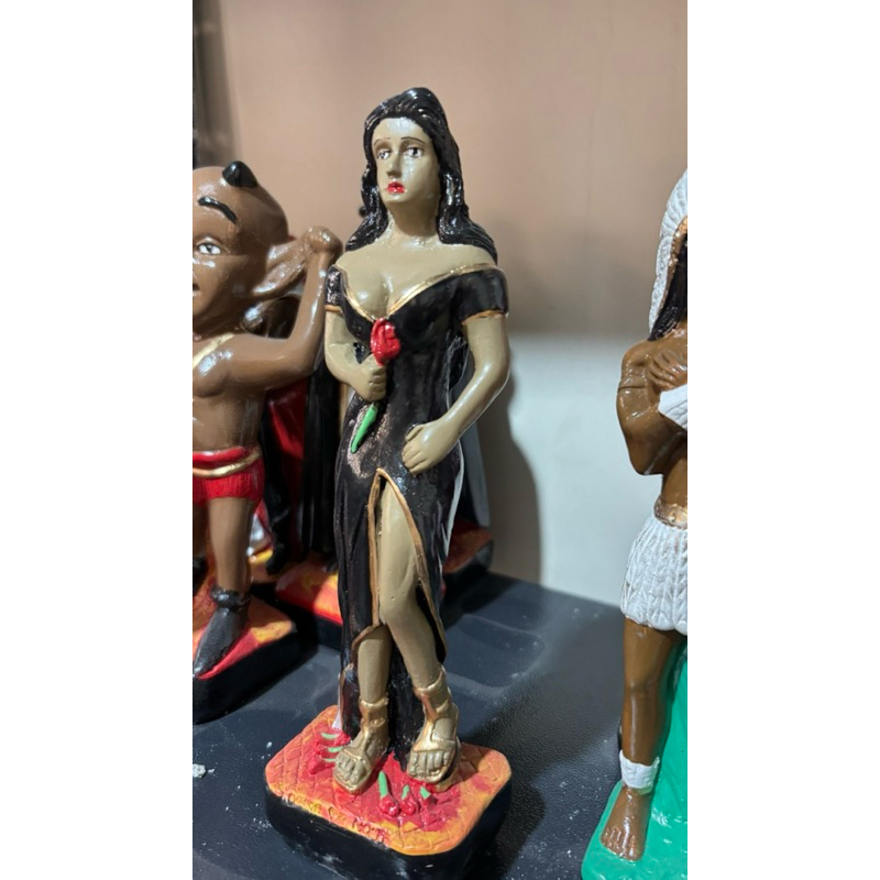 Imagem de pomba gira dama da noite de gesso 20cm
