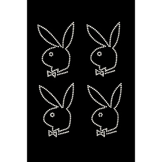 Aplique Strass Hotfix Playboy Coelho – Contorno 8cm – Ideal para Bolso de Calça Jeans em Oferta na Shopee