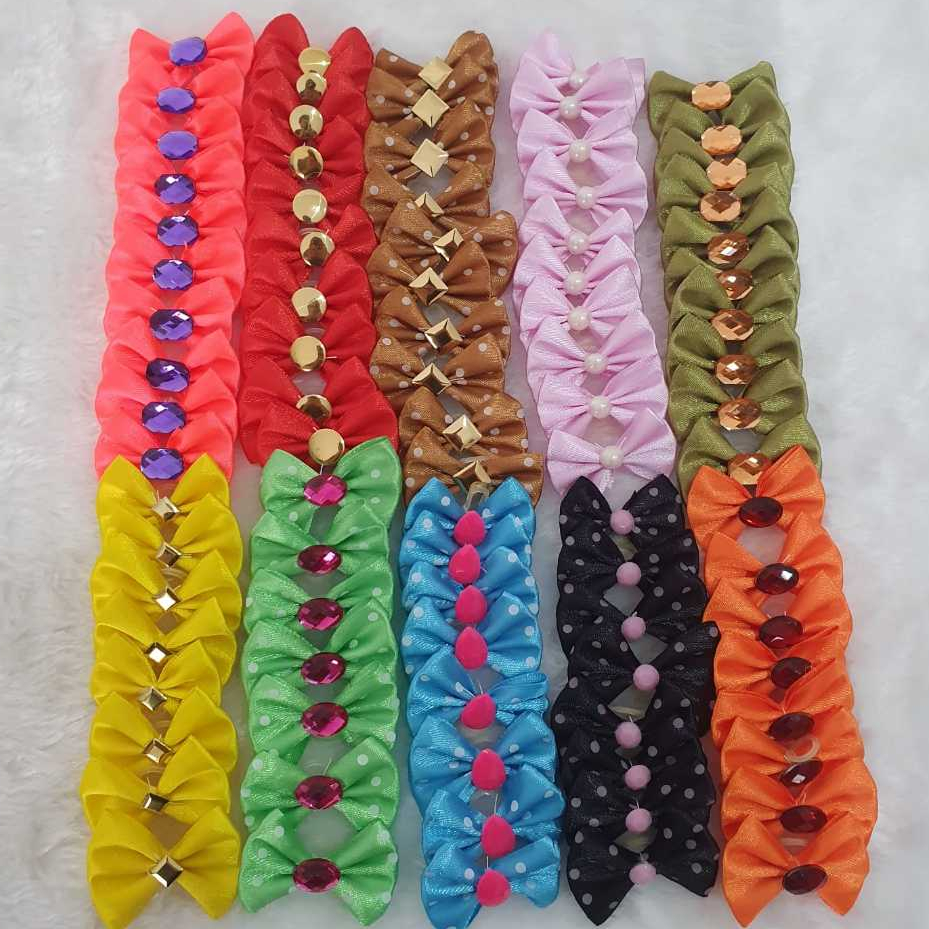 Kit 100 Lacinhos Para Pet Laço Para cachorro Banho e tosa 100 Unidades