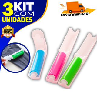 Kit 3 Rolo Tira Pelos Lavável | Mini Rolinho Papa Bolinhas Portátil p/ Bolsa, Roupas e Sofá em Oferta na Shopee