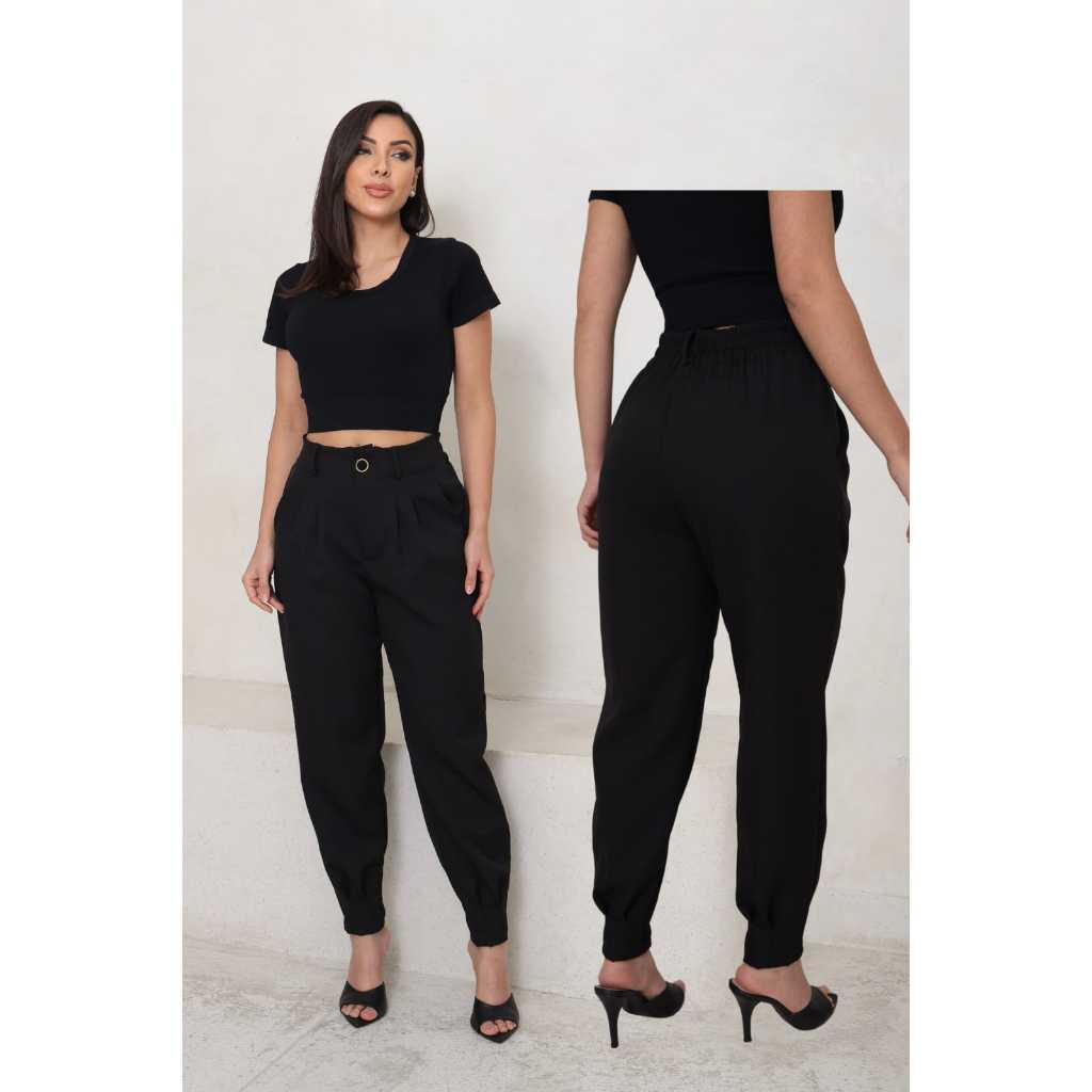 Calça Feminina Cenoura -Com Elastico na Costa-Disponiveis em Varias Cores e Tamanhos P, ao GG em Oferta na Shopee