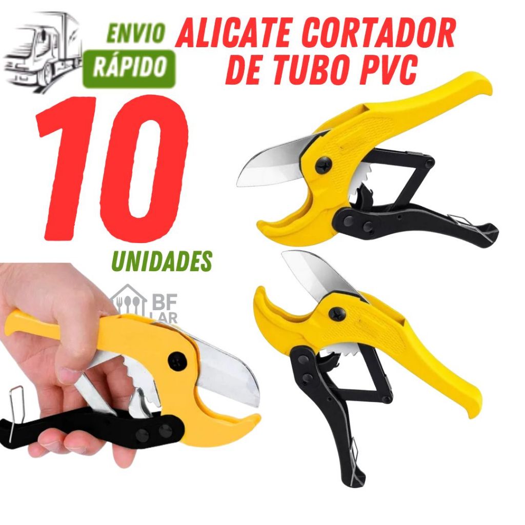 Alicate Cortador de Cano PVC com 10/08 ou Unidades 42mm Alicate Metálico Multiuso Corte Forte Seguro