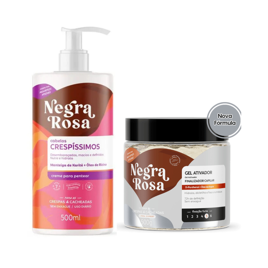 Creme de Pentear Crespissimo + Gel Ativador - Negra Rosa em Oferta na Shopee