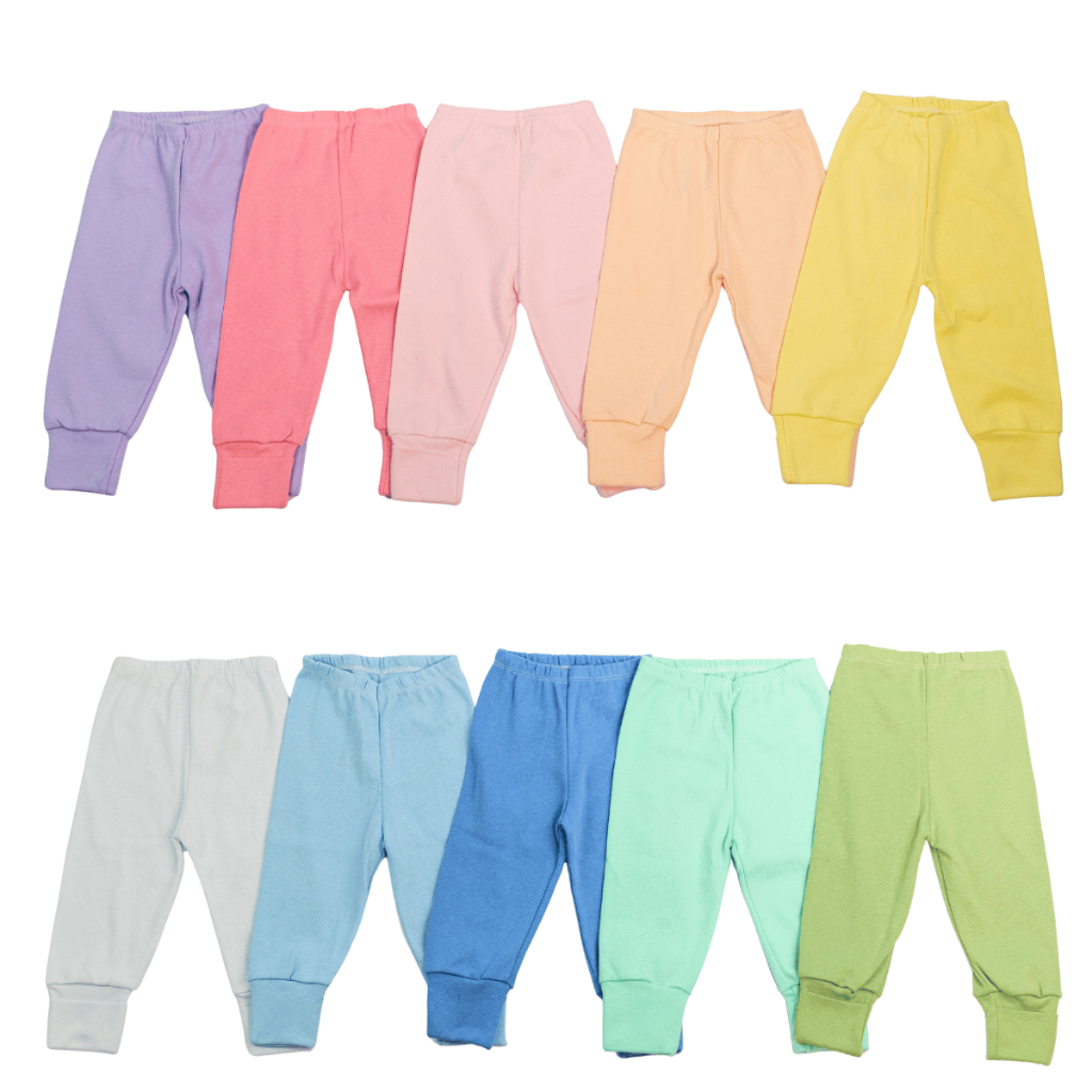 Kit Mijão Bebê Vira Pé Suedine Algodão 3 ou 6 Peças Menino Menina RN P M G Enxoval Chá de Bebê Calça