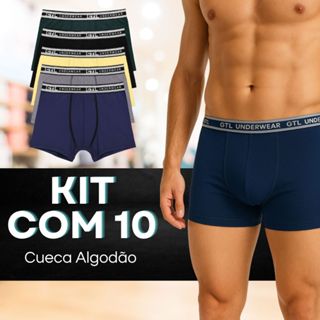 kit 3/5/10 Cuecas Boxer de Cotton Algodão Confortável em Oferta na Shopee