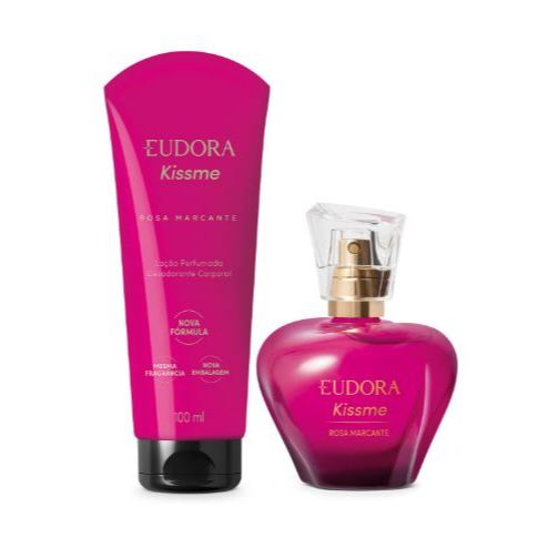 Combo Kiss Me Rosa Marcante EUDORA: Desodorante Colônia 50ml + Loção corporal 100ml
