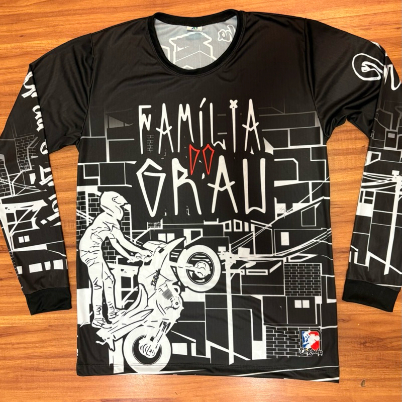 Camisa Grau é Arte Favela Haha Manga Longa Camiseta Manga Comprida