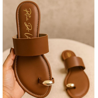 Sandália Rasteira Feminina Rasteirinha De Dedo Metal Calce Fácil Lançamento (Ref:6010) em Oferta na Shopee