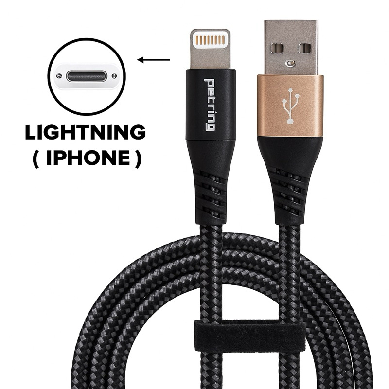 Cabo/Fonte Carregador Apple iPhone Reforçado 1 Metro USB Lightning