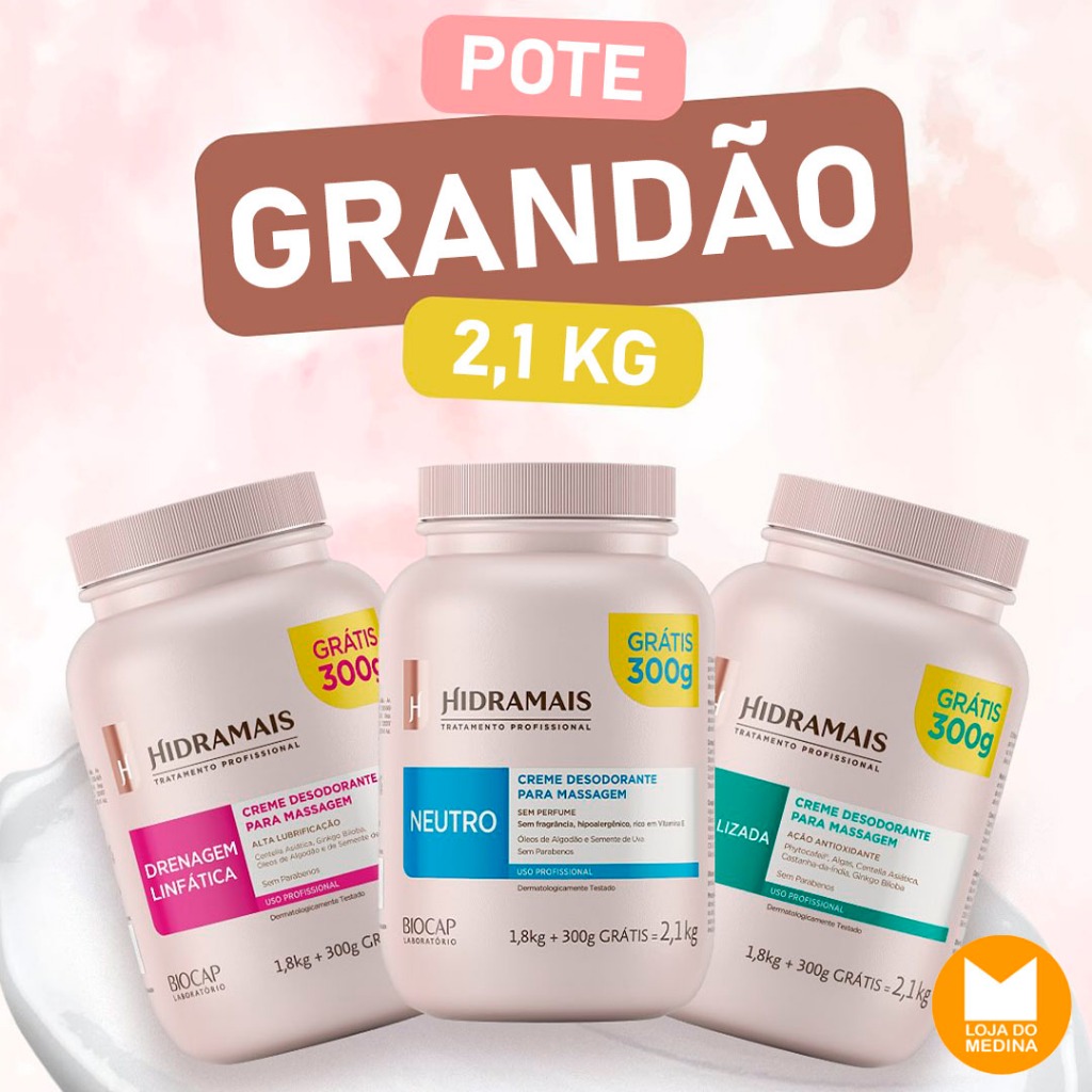 CREMES DE MASSAGEM - 2,1 KG - HIDRAMAIS em Oferta na Shopee