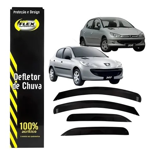 Calha de Chuva Peugeot 206/207 TODOS 4Portas