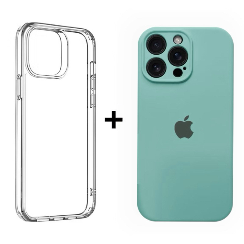 Kit 2 Capinhas Case  proteção Câmera Silicone Aveludada Colorida e acrílico Transparente para iphone 12 12Pro 12Promax